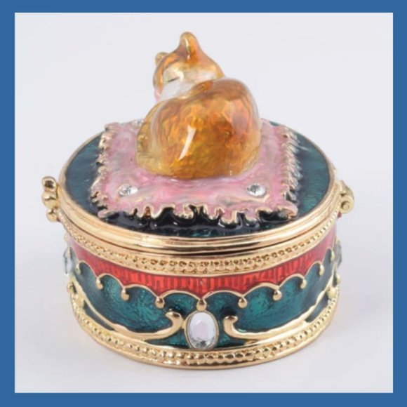 Keren Kopal Cat Sleeping Trinket Box - Picture 3 of 5